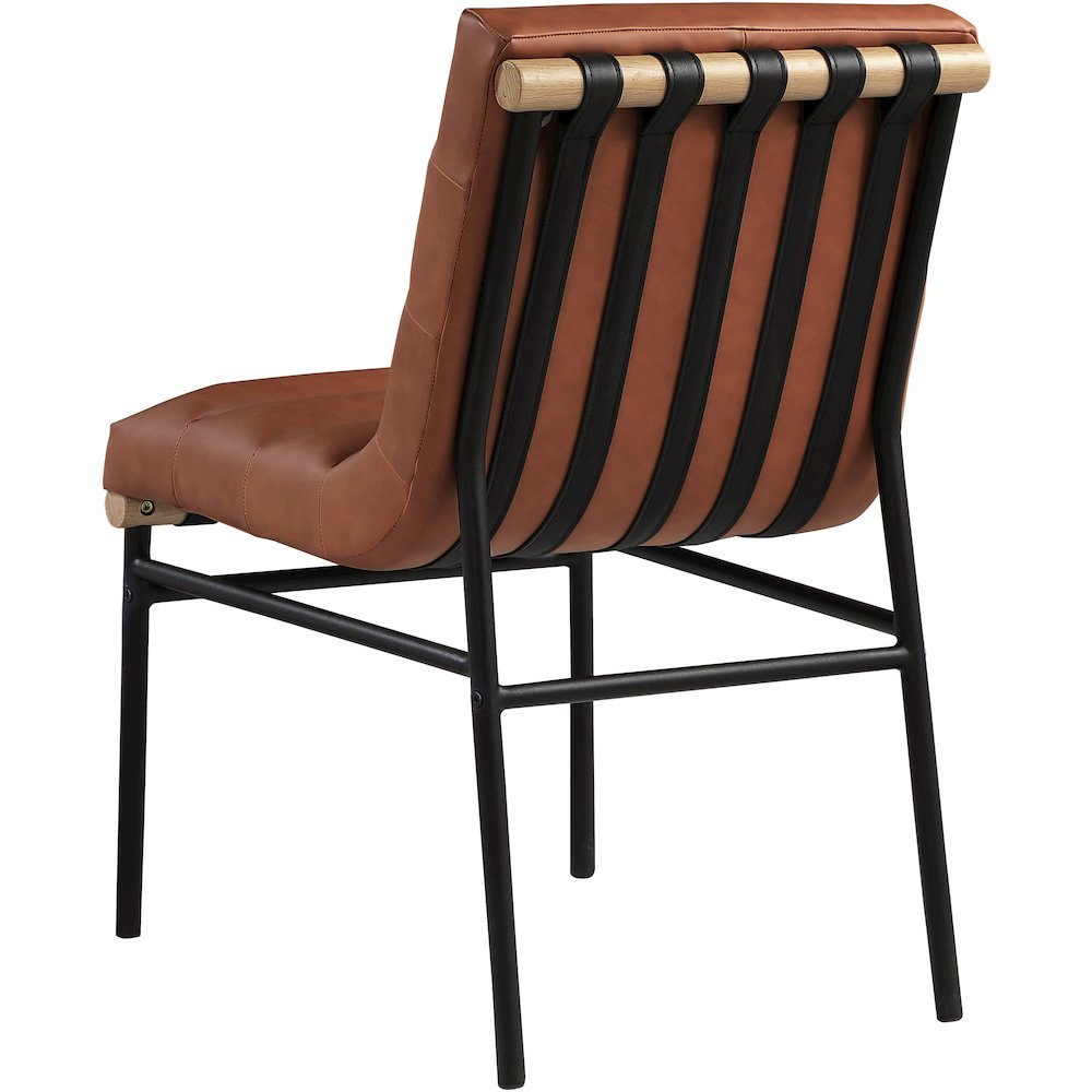 Burke Cognac Vegan Leather Dining Chair, Set of 2. Picture 3