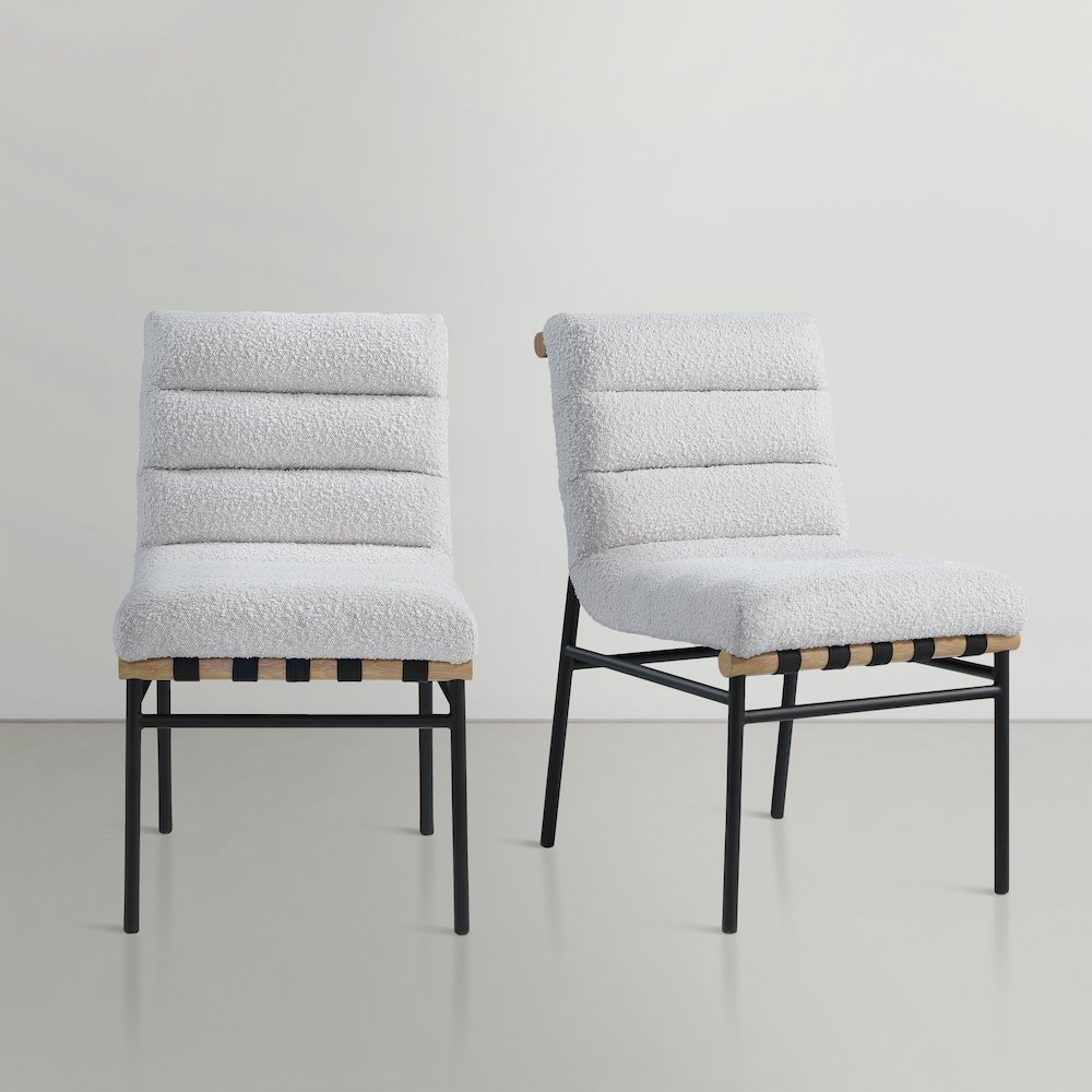 Burke Cream Boucle Fabric Dining Chair, Set of 2. Picture 5
