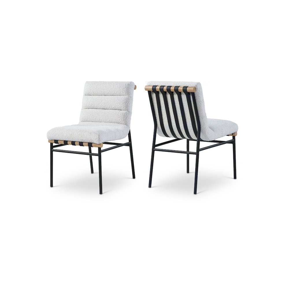 Burke Cream Boucle Fabric Dining Chair, Set of 2. Picture 1