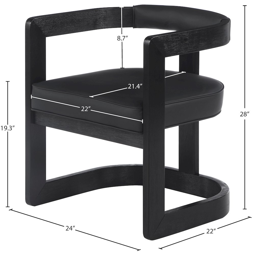 Manchester Black Vegan Leather Dining Chair. Picture 7