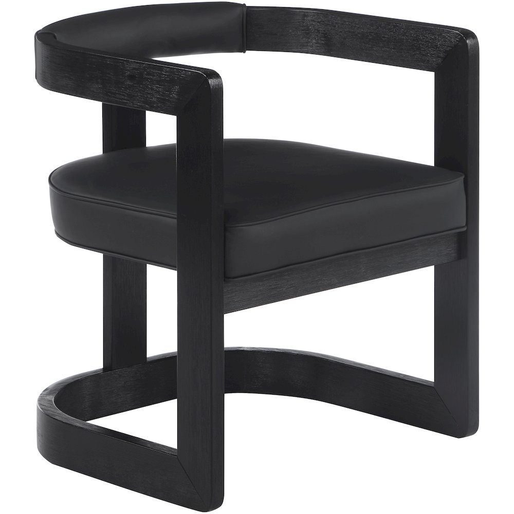 Manchester Black Vegan Leather Dining Chair. Picture 1