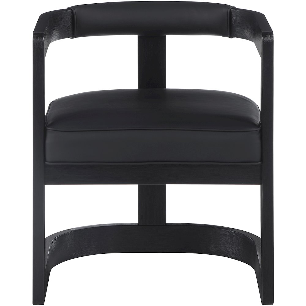Manchester Black Vegan Leather Dining Chair. Picture 3