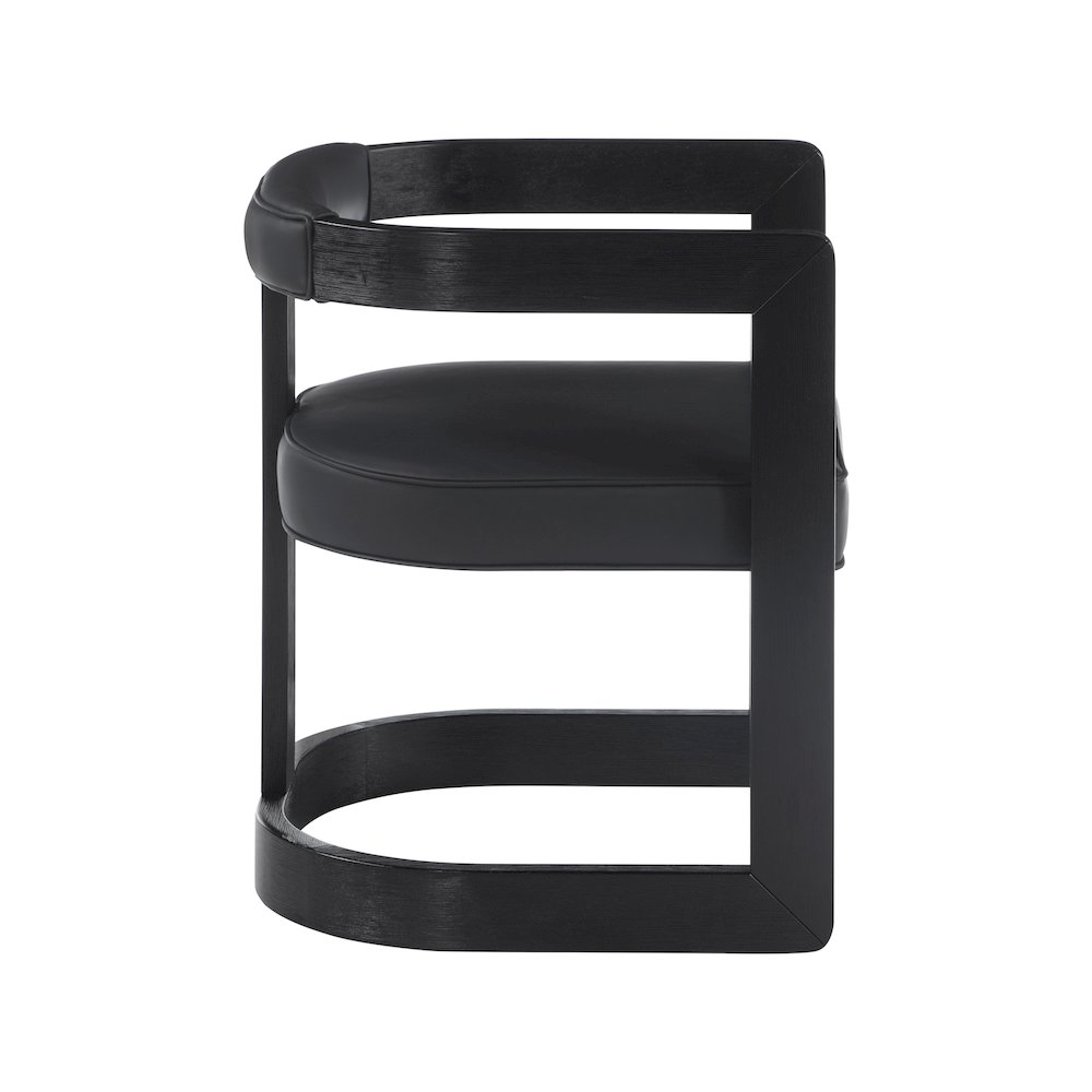 Manchester Black Vegan Leather Dining Chair. Picture 4
