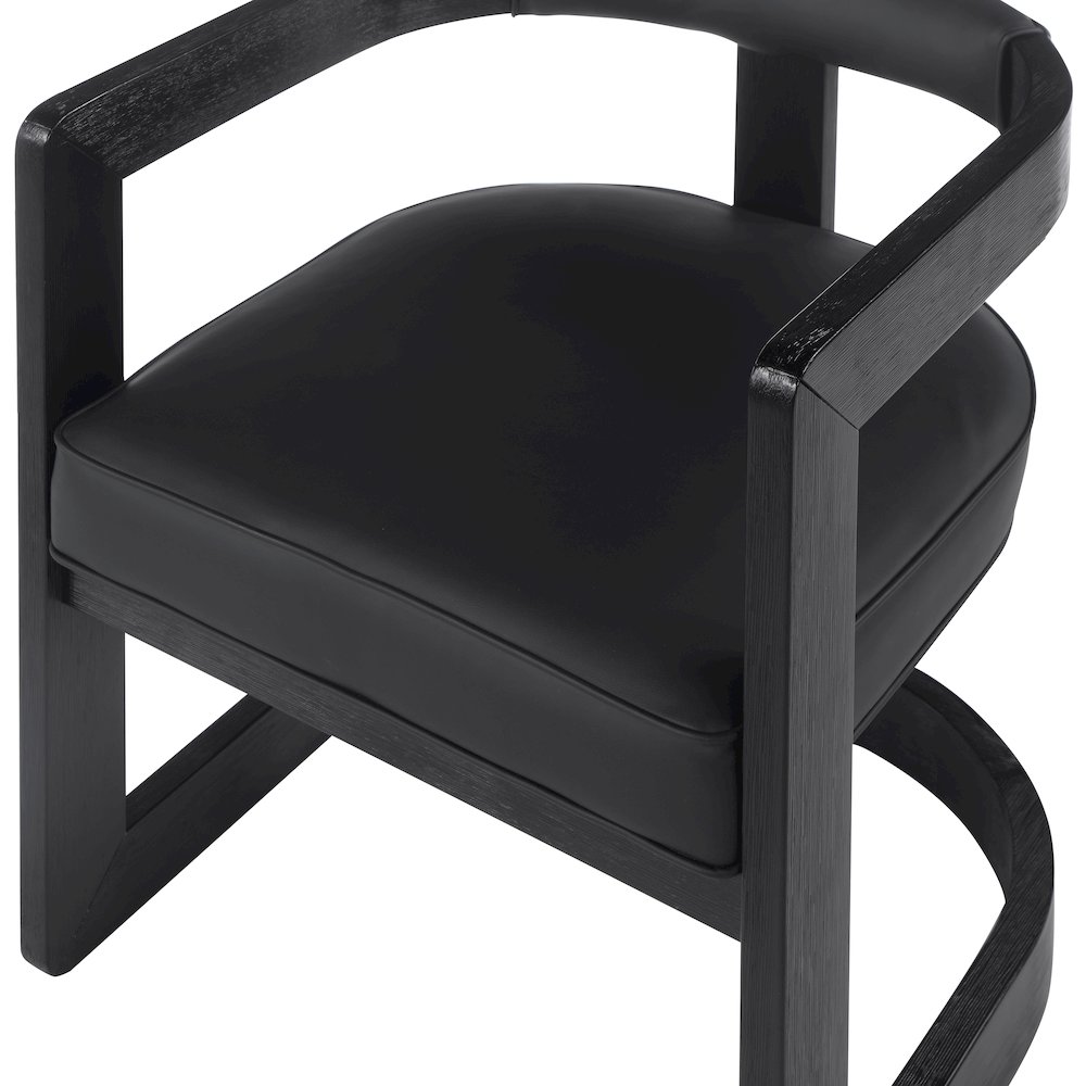 Manchester Black Vegan Leather Dining Chair. Picture 5