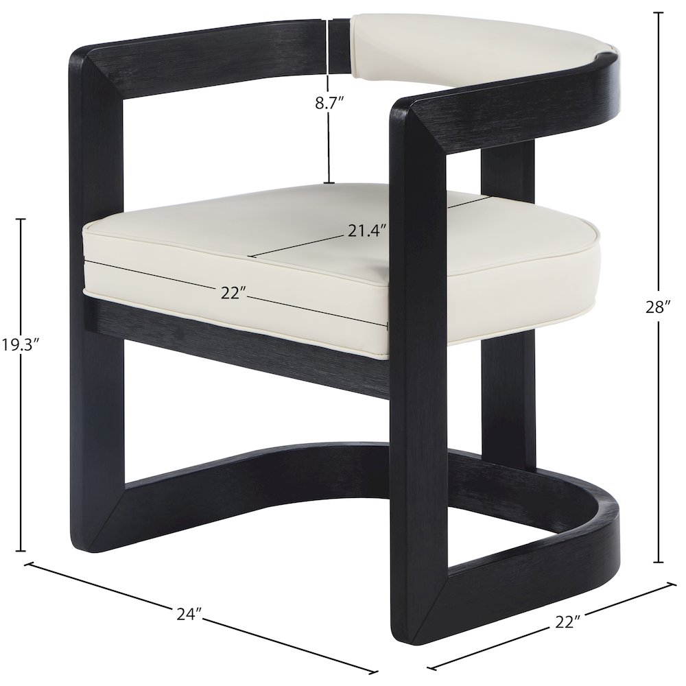 Manchester Cream Vegan Leather Dining Chair. Picture 7