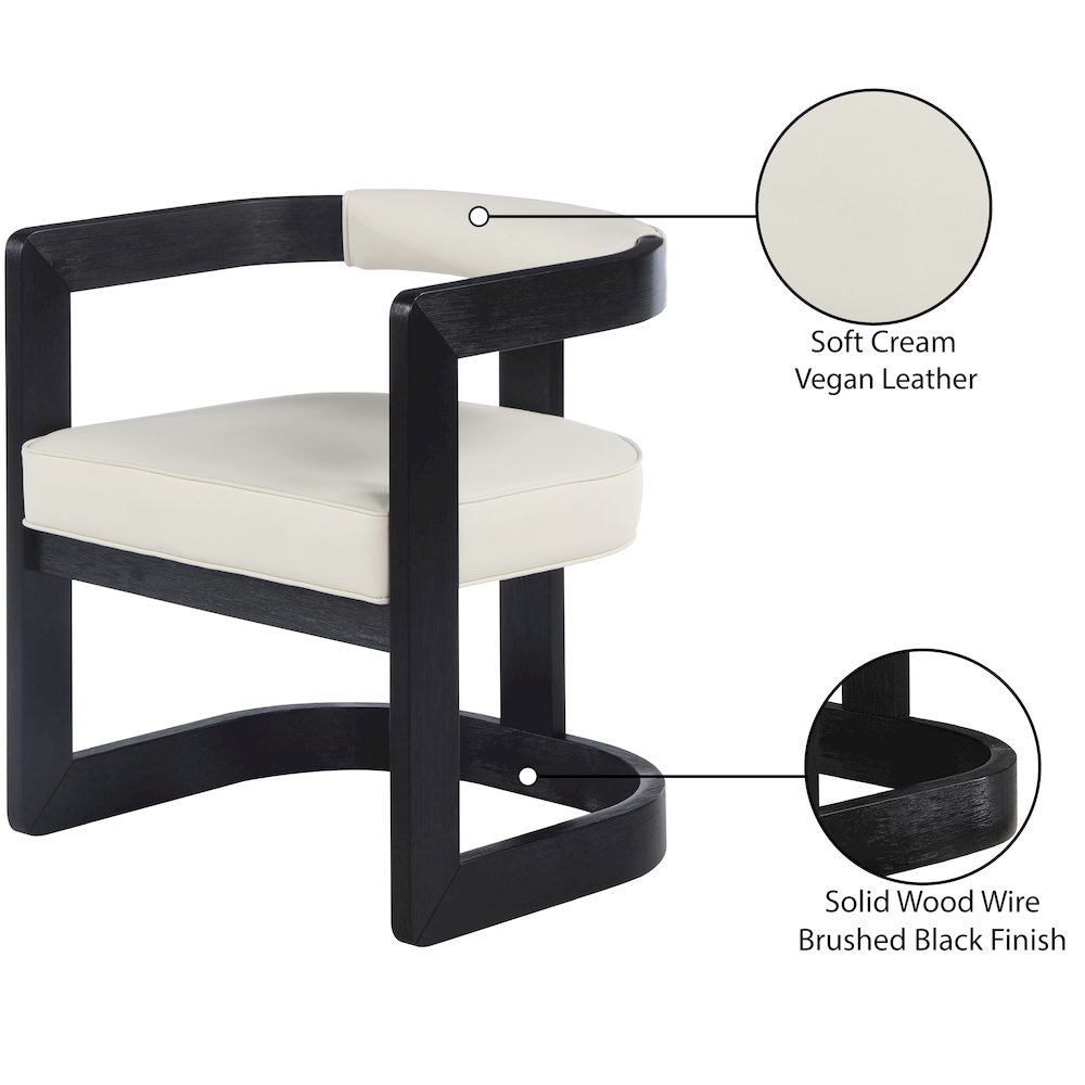 Manchester Cream Vegan Leather Dining Chair. Picture 8
