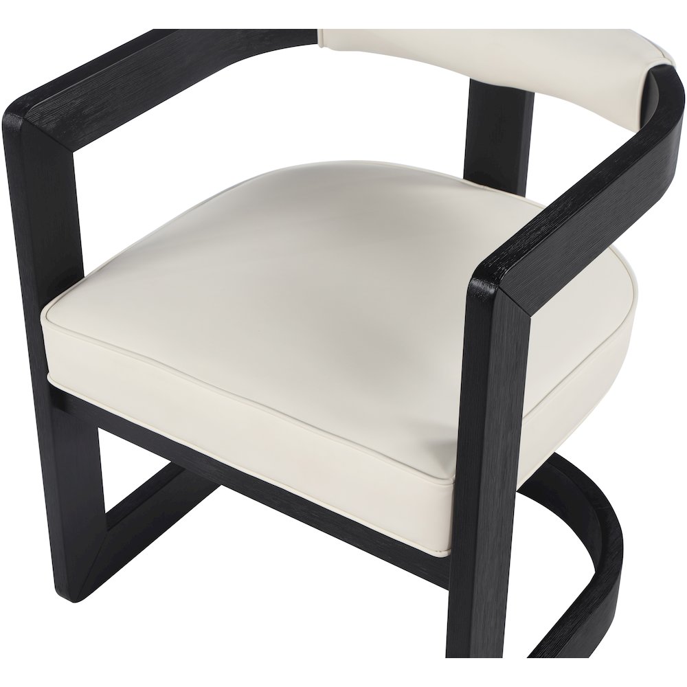 Manchester Cream Vegan Leather Dining Chair. Picture 5
