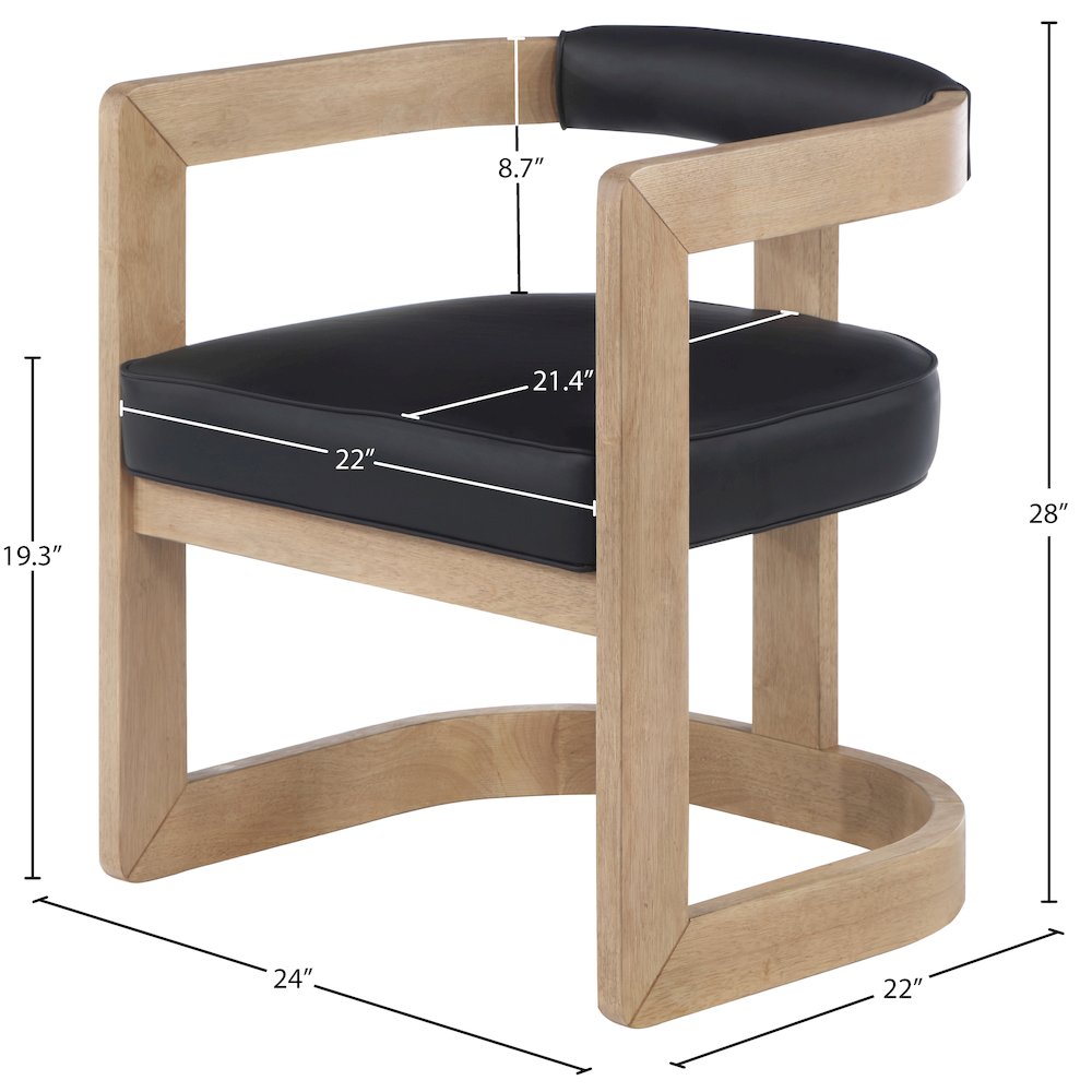 Manchester Black Vegan Leather Dining Chair. Picture 7