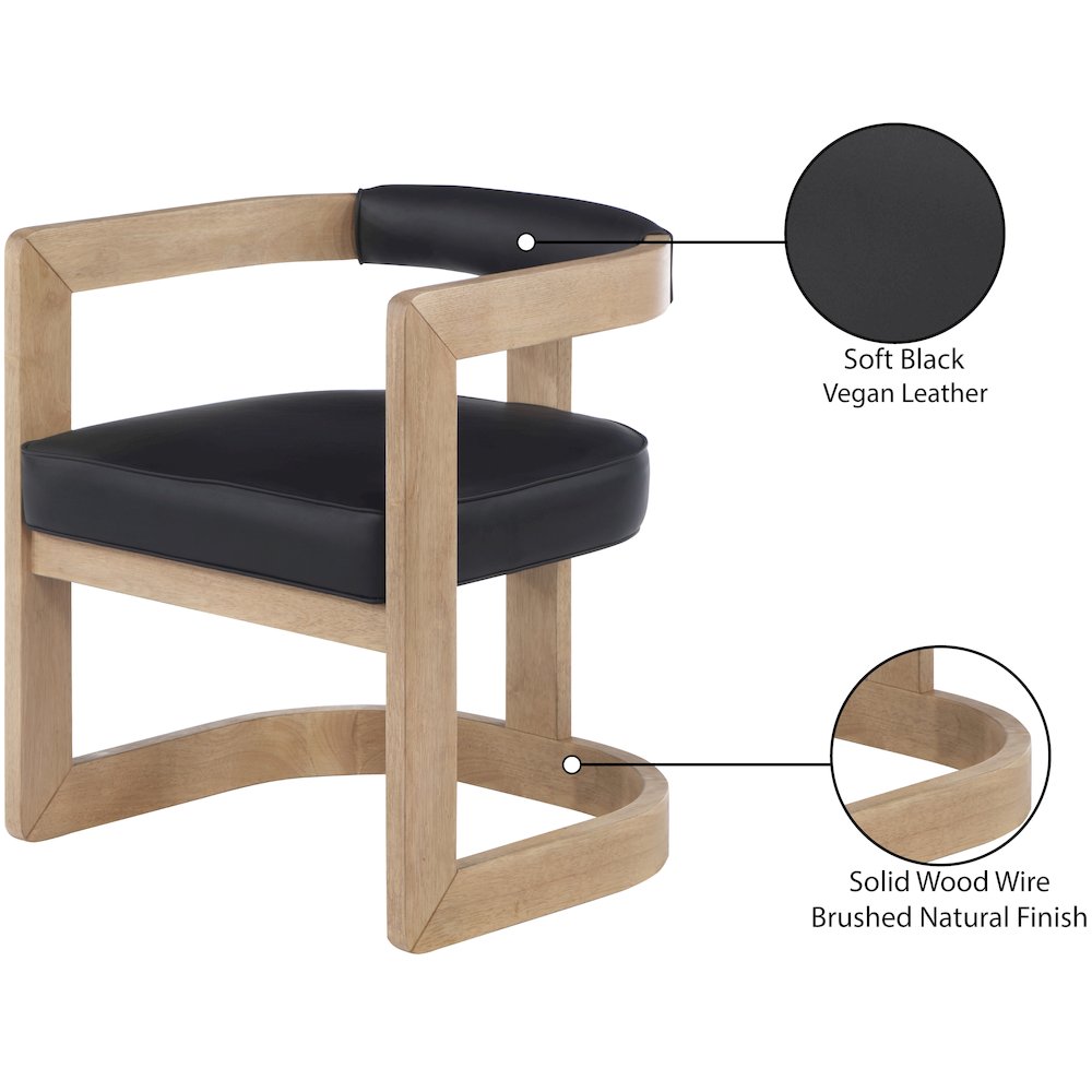 Manchester Black Vegan Leather Dining Chair. Picture 8
