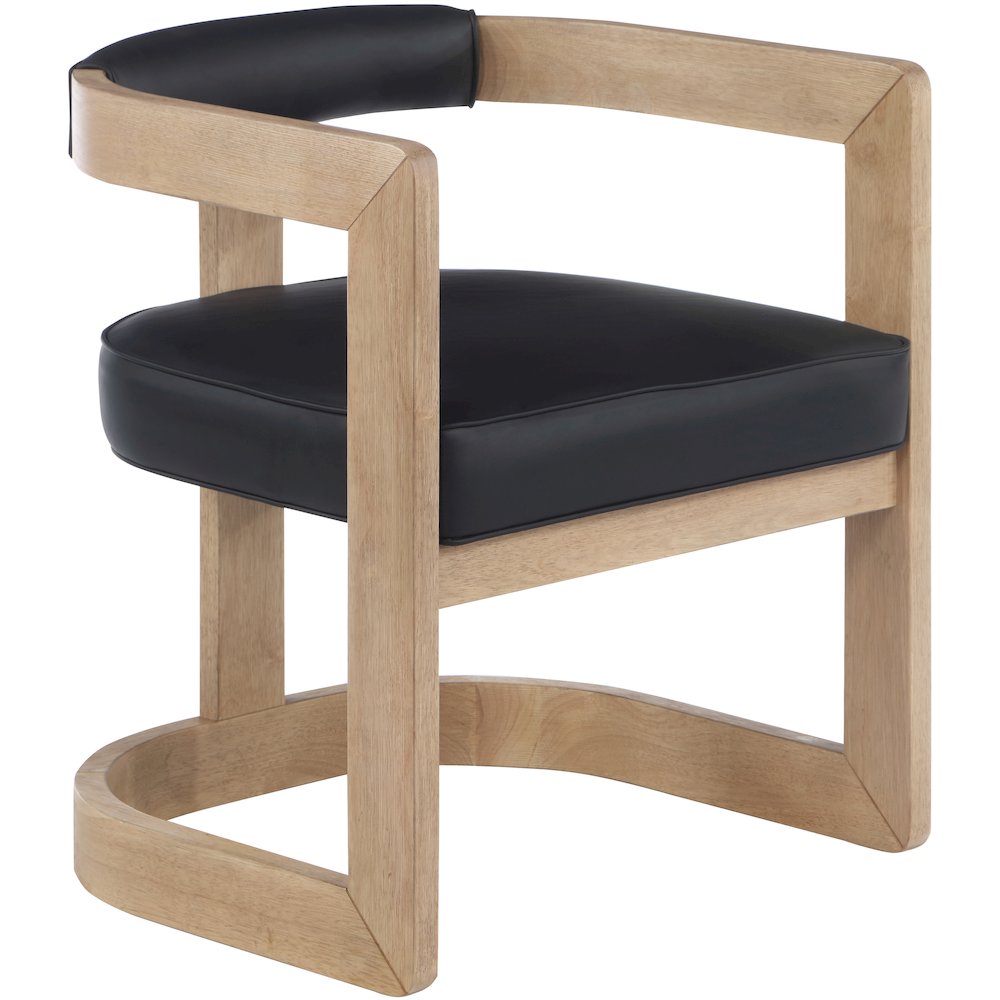 Manchester Black Vegan Leather Dining Chair. Picture 1