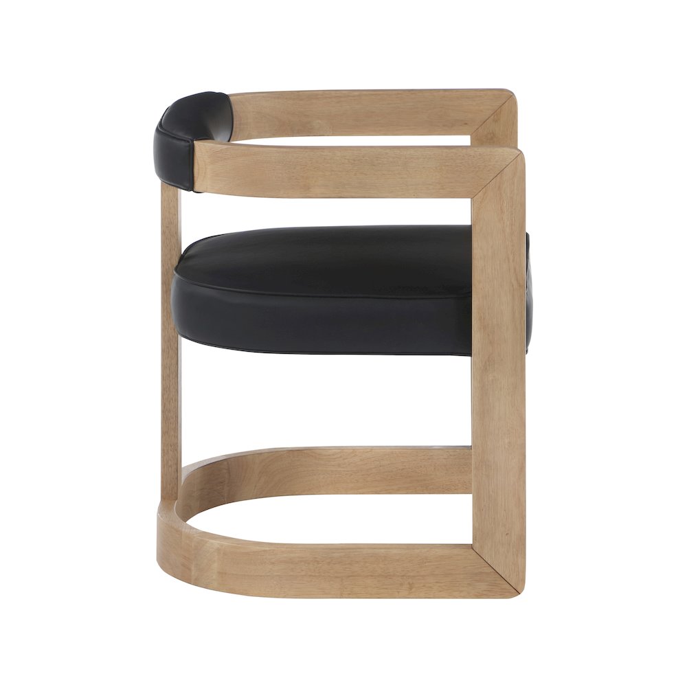 Manchester Black Vegan Leather Dining Chair. Picture 4