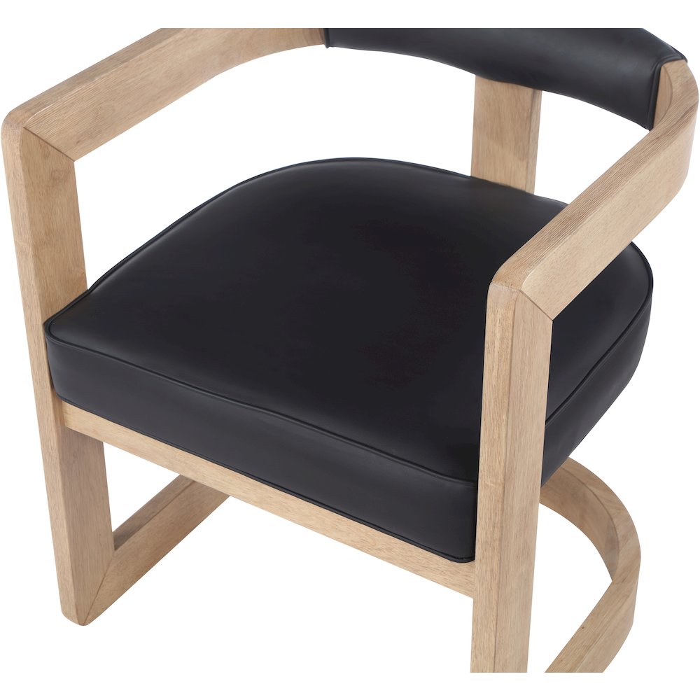 Manchester Black Vegan Leather Dining Chair. Picture 5