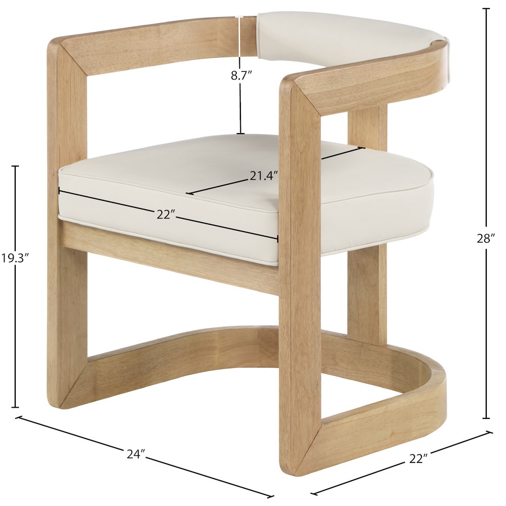 Manchester Cream Vegan Leather Dining Chair. Picture 7