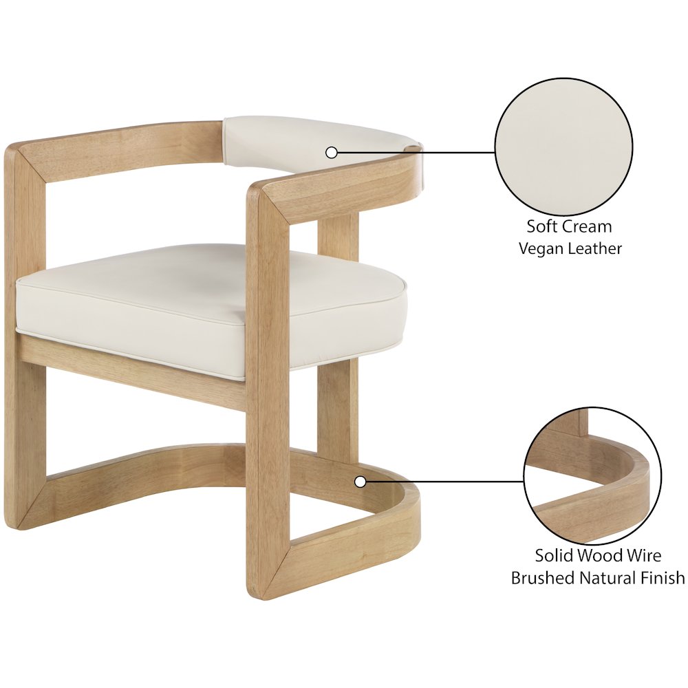 Manchester Cream Vegan Leather Dining Chair. Picture 8