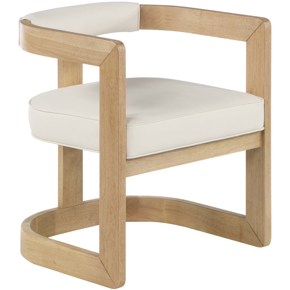 Manchester Cream Vegan Leather Dining Chair. Picture 1