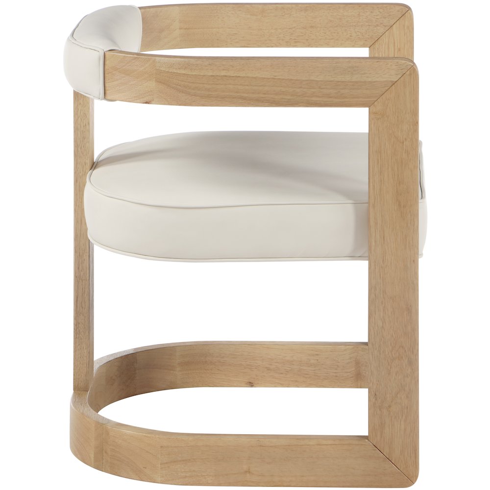Manchester Cream Vegan Leather Dining Chair. Picture 4