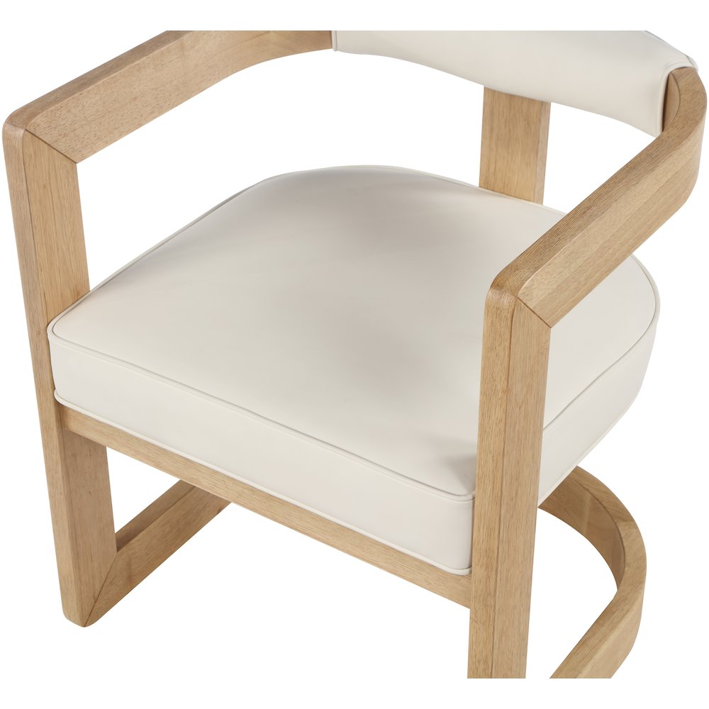 Manchester Cream Vegan Leather Dining Chair. Picture 5