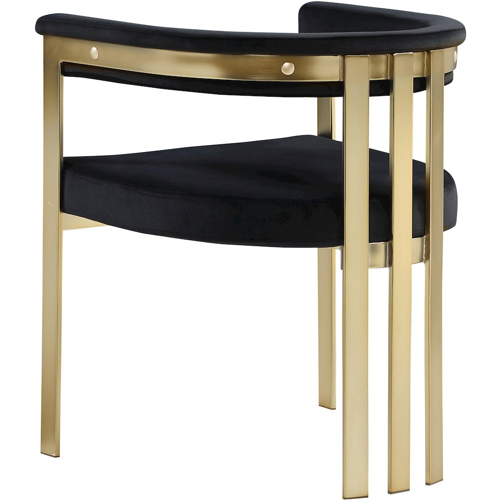 Marcello Black Velvet Dining Chair, Set of 2. Picture 2