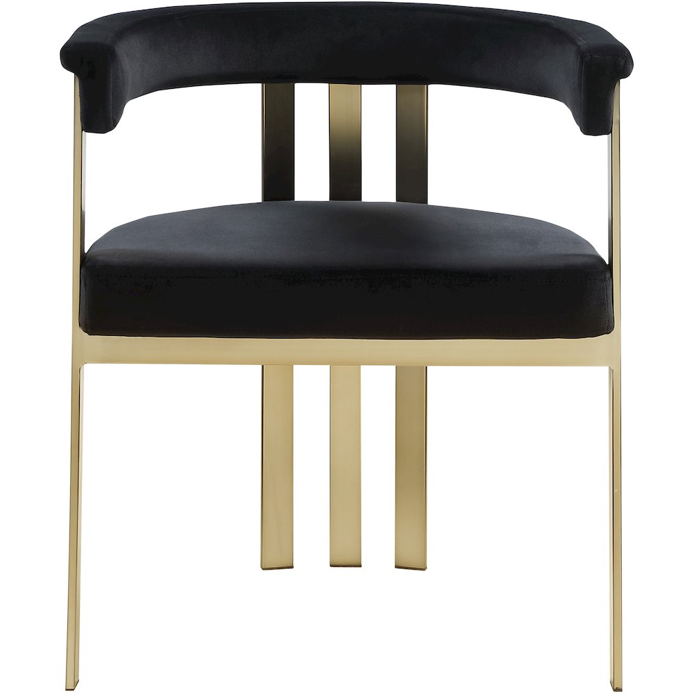 Marcello Black Velvet Dining Chair, Set of 2. Picture 3