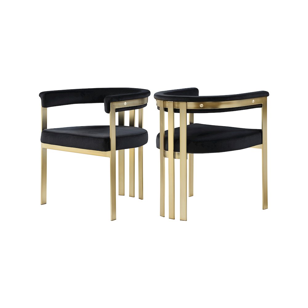 Marcello Black Velvet Dining Chair, Set of 2. Picture 1