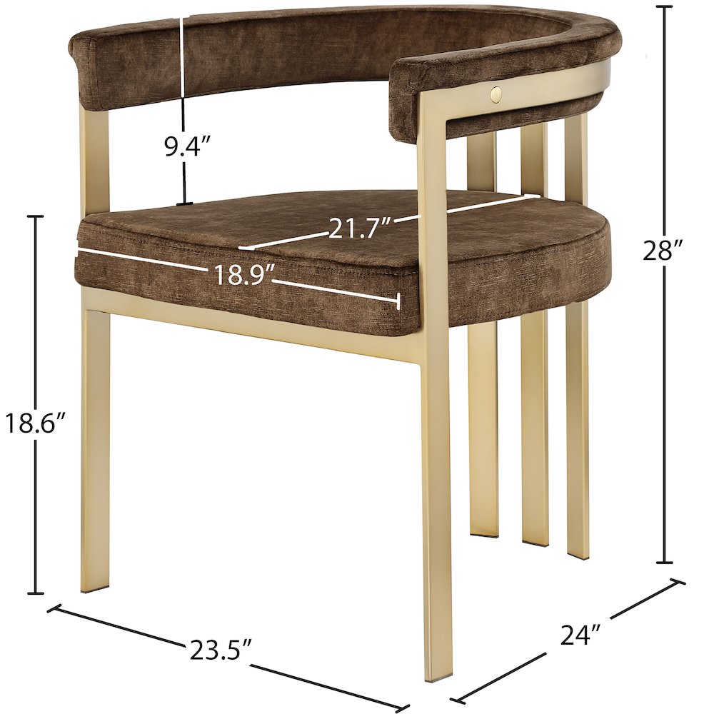 Marcello Brown Velvet Dining Chair, Set of 2. Picture 6