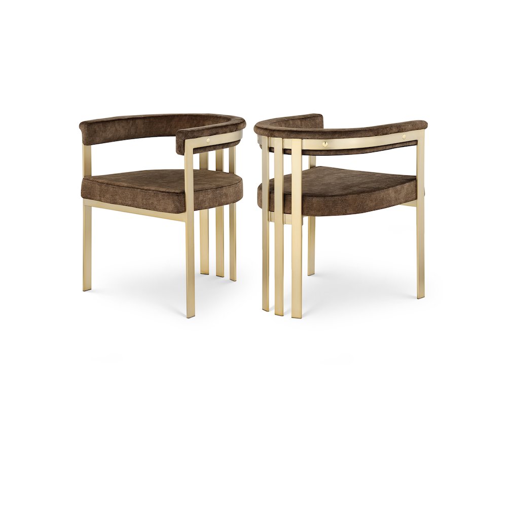 Marcello Brown Velvet Dining Chair, Set of 2. Picture 1