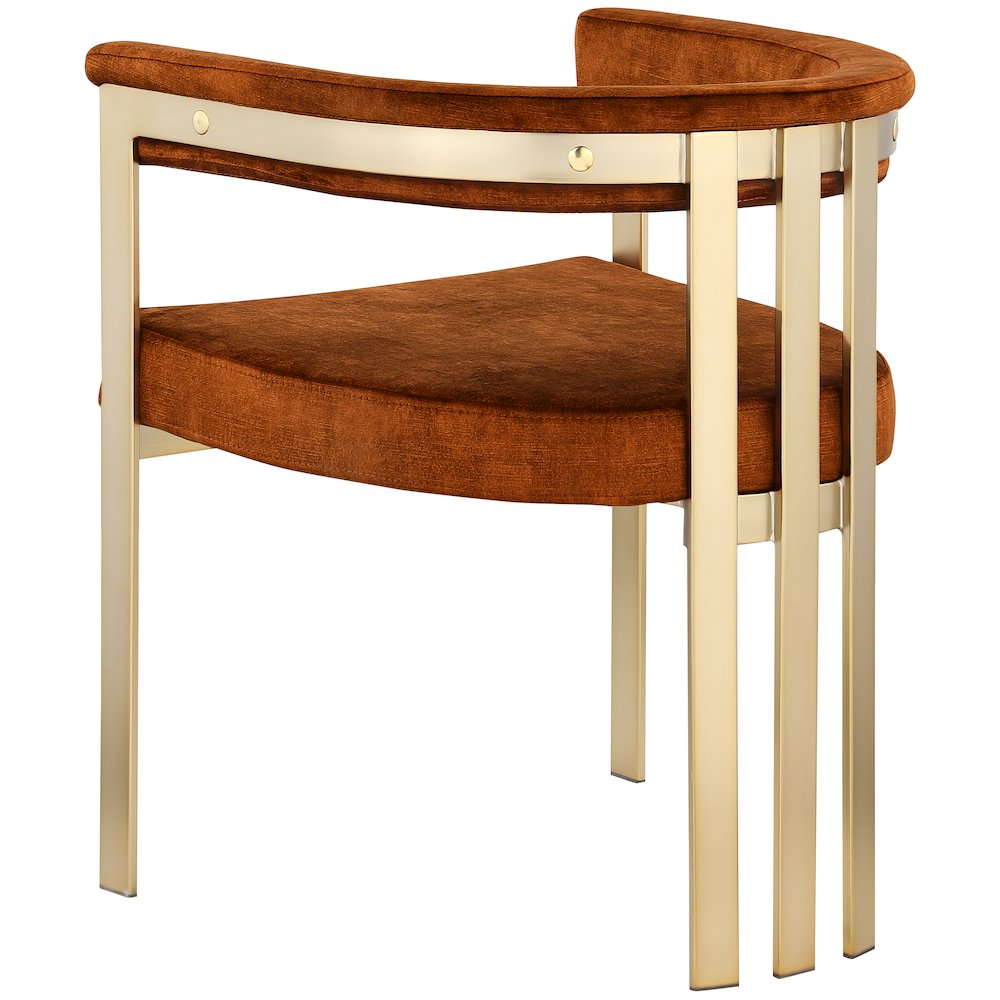 Marcello Cognac Velvet Dining Chair, Set of 2. Picture 2