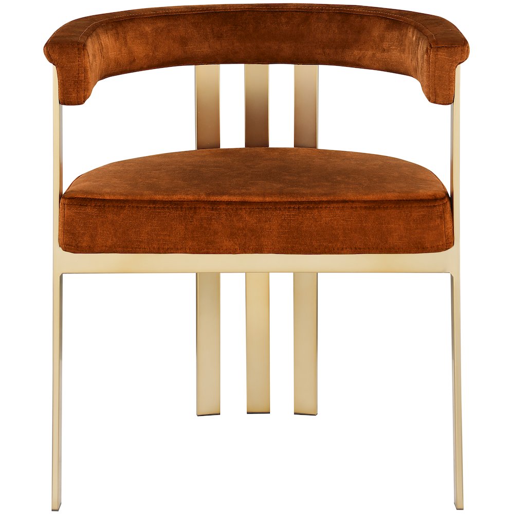 Marcello Cognac Velvet Dining Chair, Set of 2. Picture 3