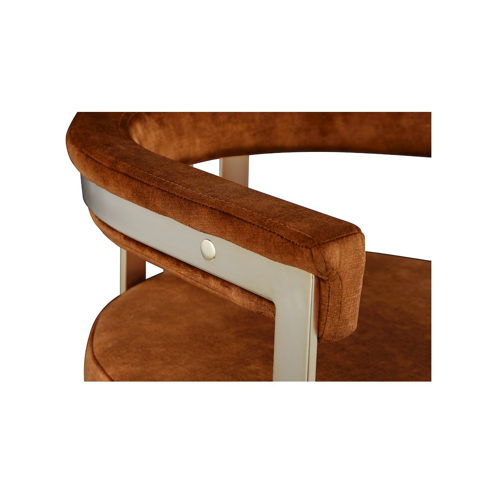 Marcello Cognac Velvet Dining Chair, Set of 2. Picture 4