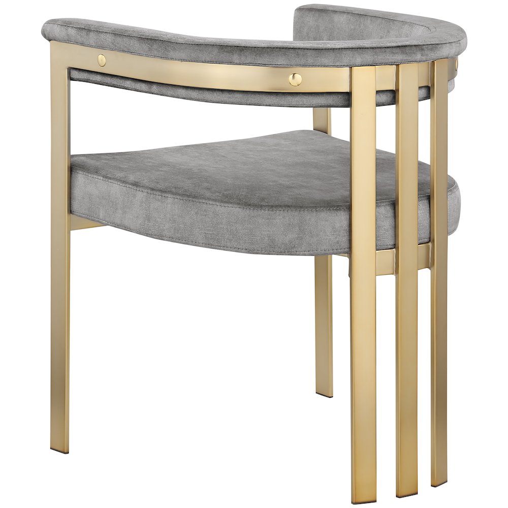 Marcello Grey Velvet Dining Chair, Set of 2. Picture 2