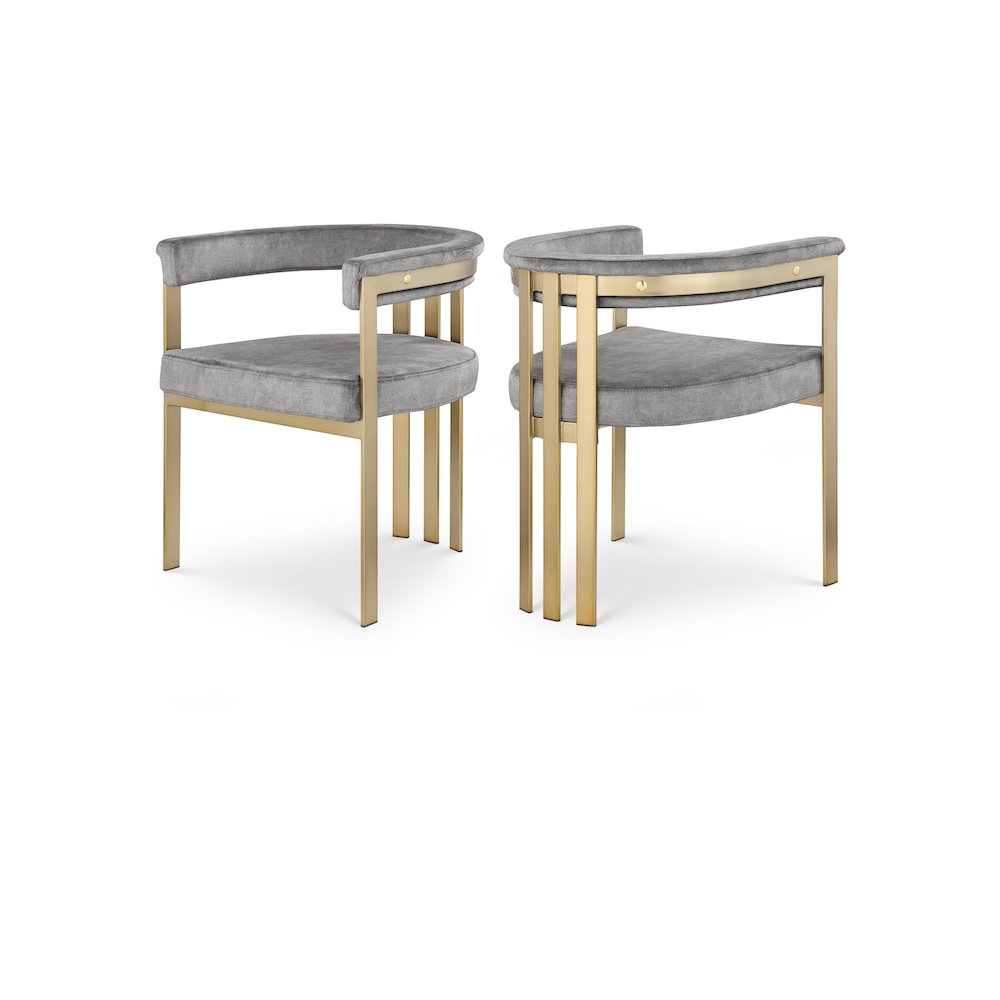 Marcello Grey Velvet Dining Chair, Set of 2. Picture 1