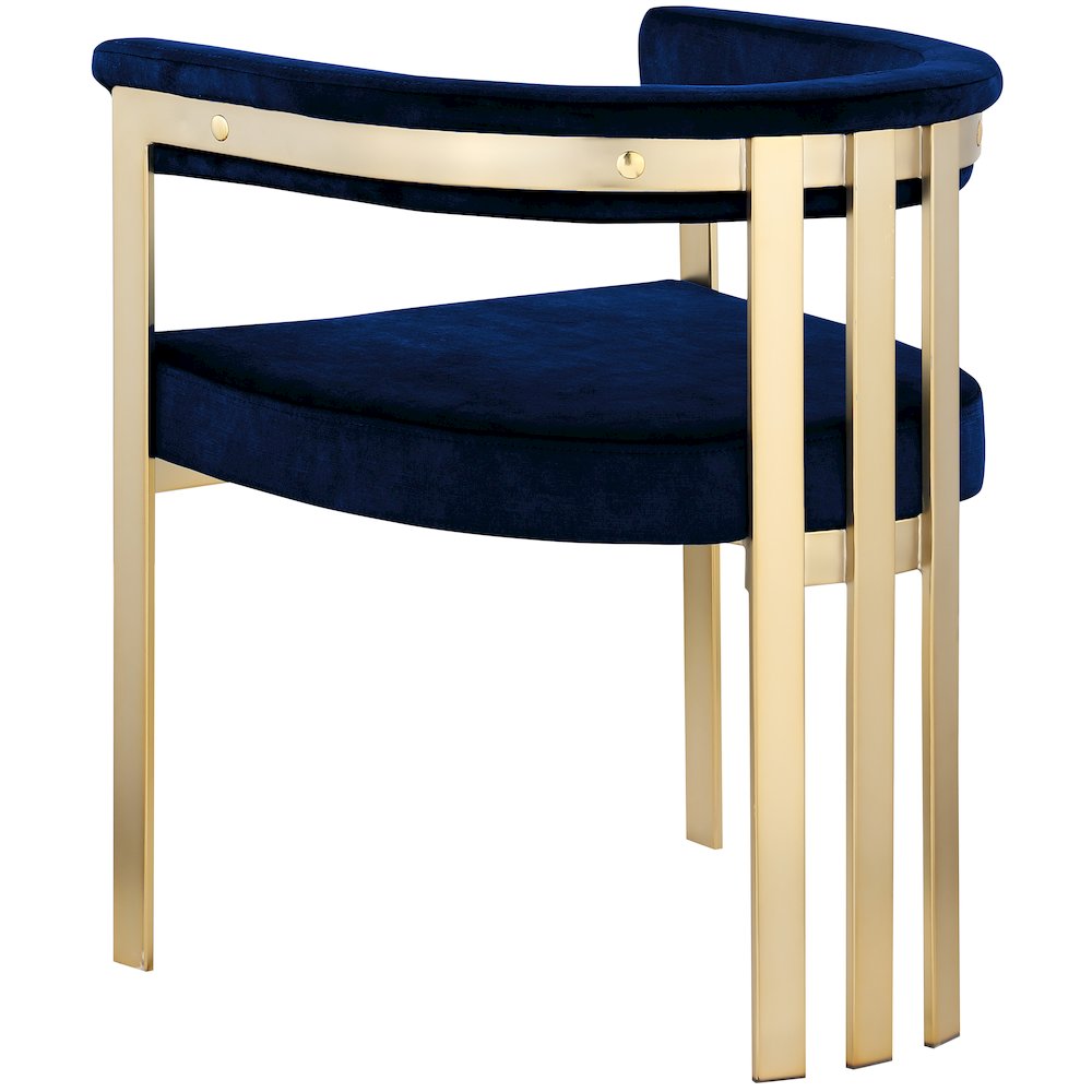 Marcello Navy Velvet Dining Chair, Set of 2. Picture 2