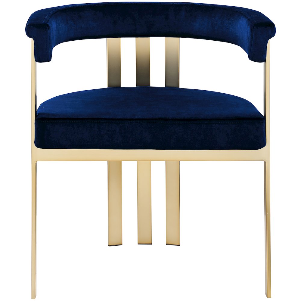 Marcello Navy Velvet Dining Chair, Set of 2. Picture 3