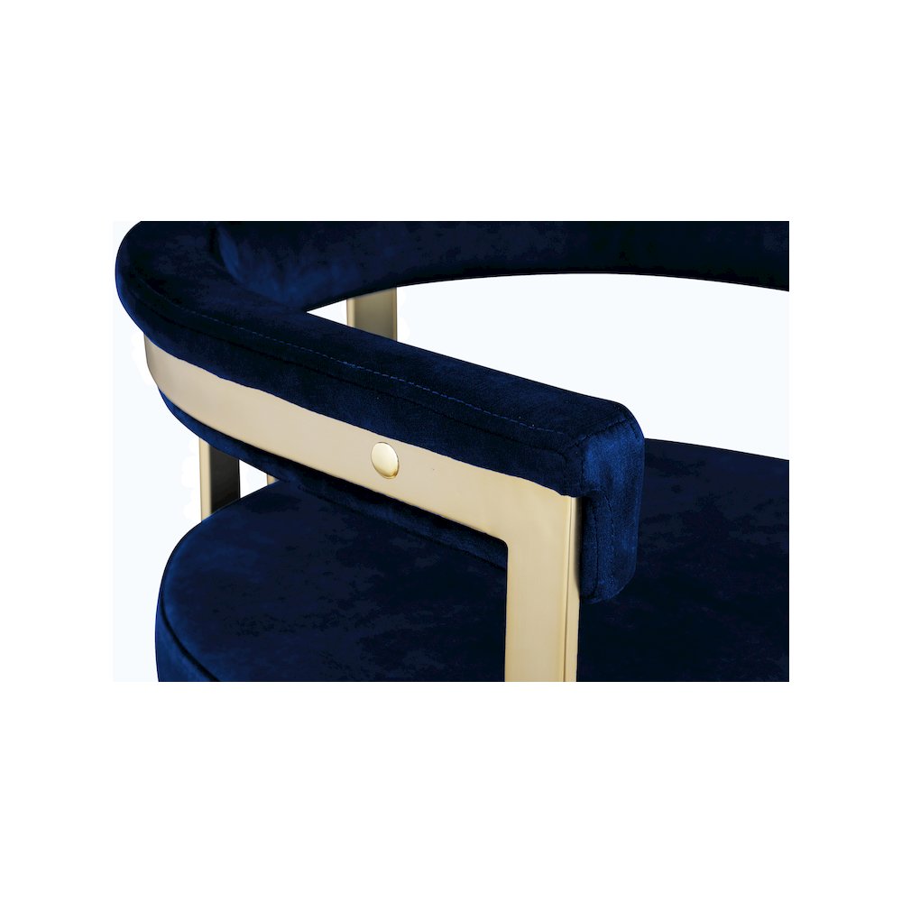 Marcello Navy Velvet Dining Chair, Set of 2. Picture 4