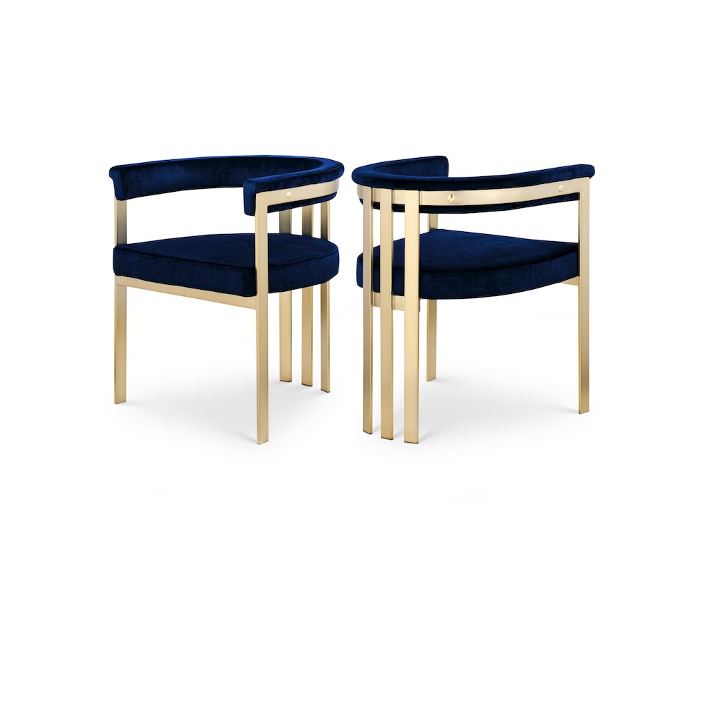 Marcello Navy Velvet Dining Chair, Set of 2. Picture 1