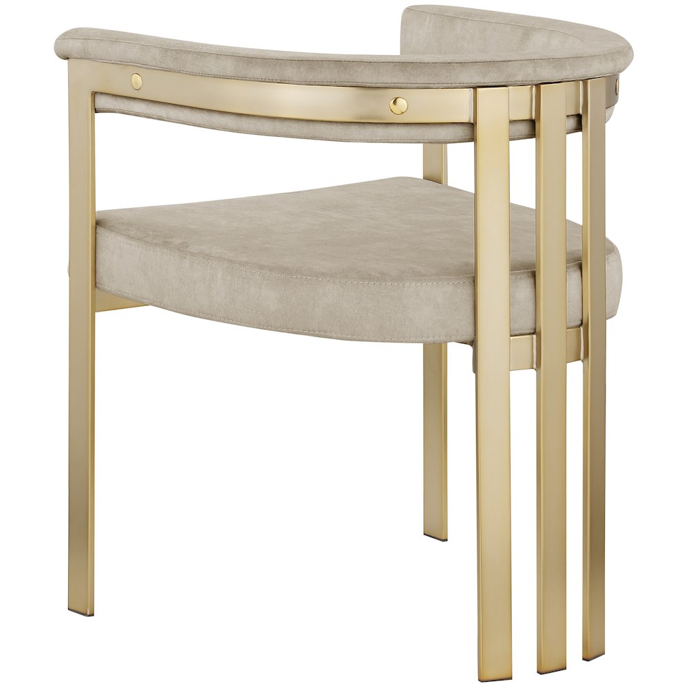 Marcello Stone Colored Velvet Dining Chair, Set of 2. Picture 2