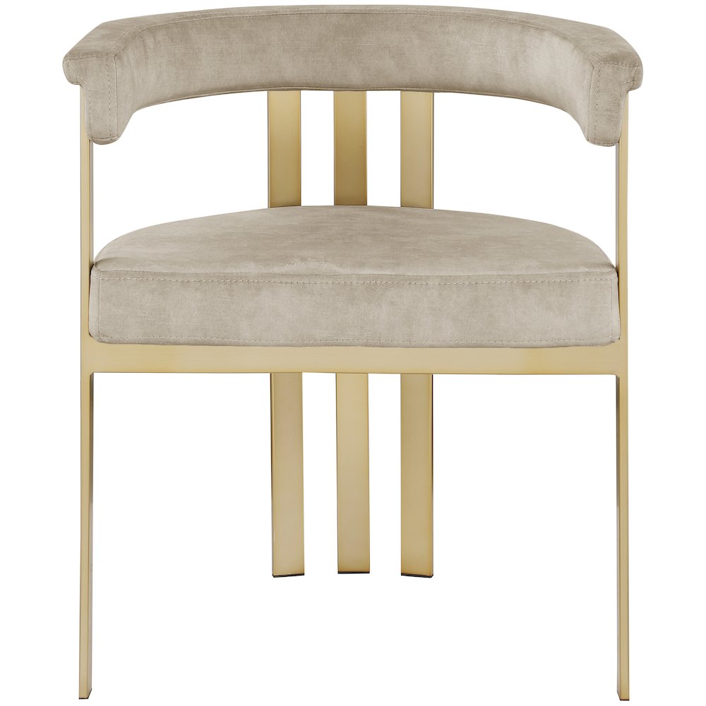 Marcello Stone Colored Velvet Dining Chair, Set of 2. Picture 3