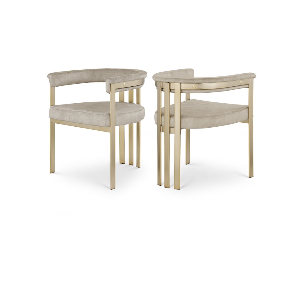 Marcello Stone Colored Velvet Dining Chair, Set of 2. Picture 1