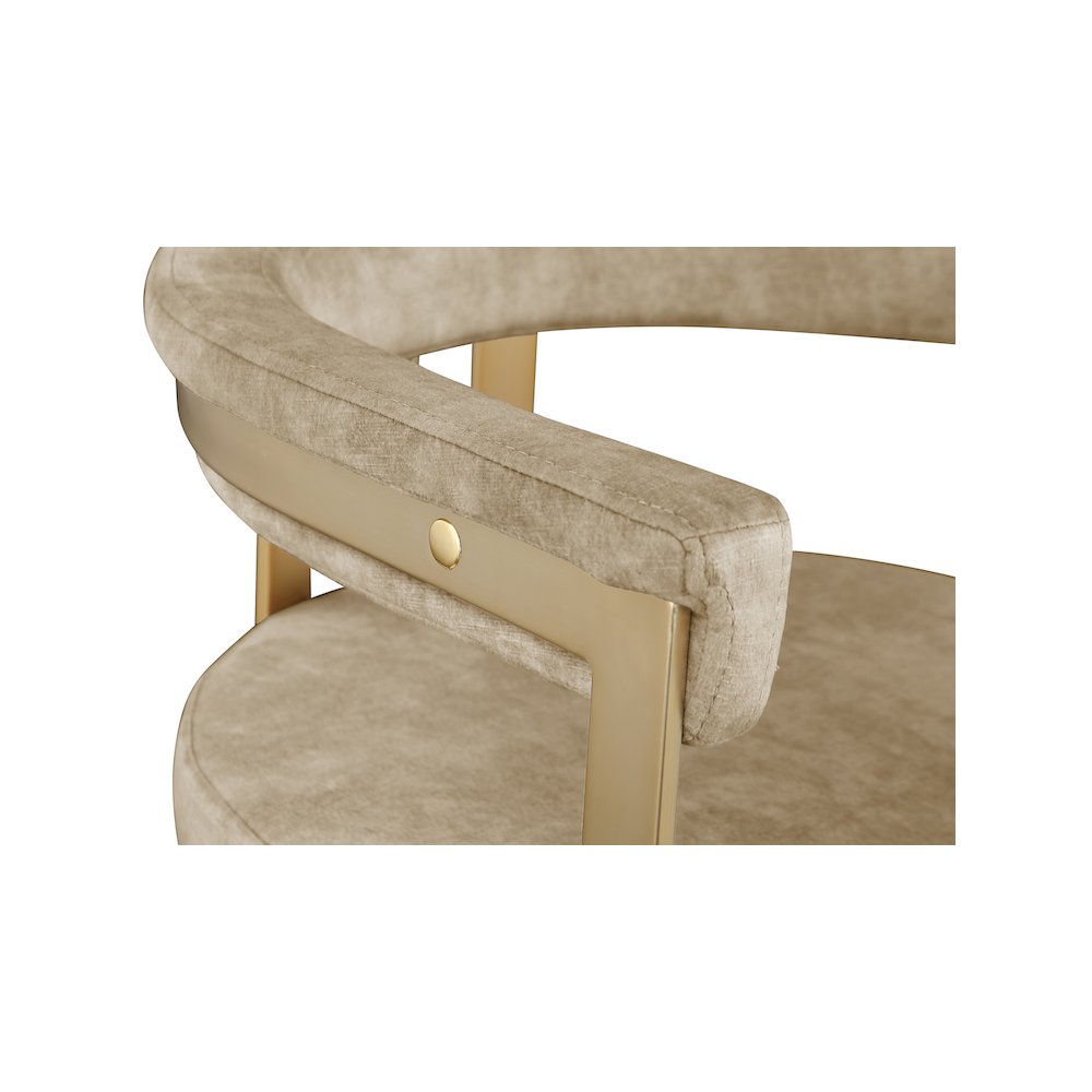 Marcello Beige Velvet Counter Stool, Set of 2. Picture 4