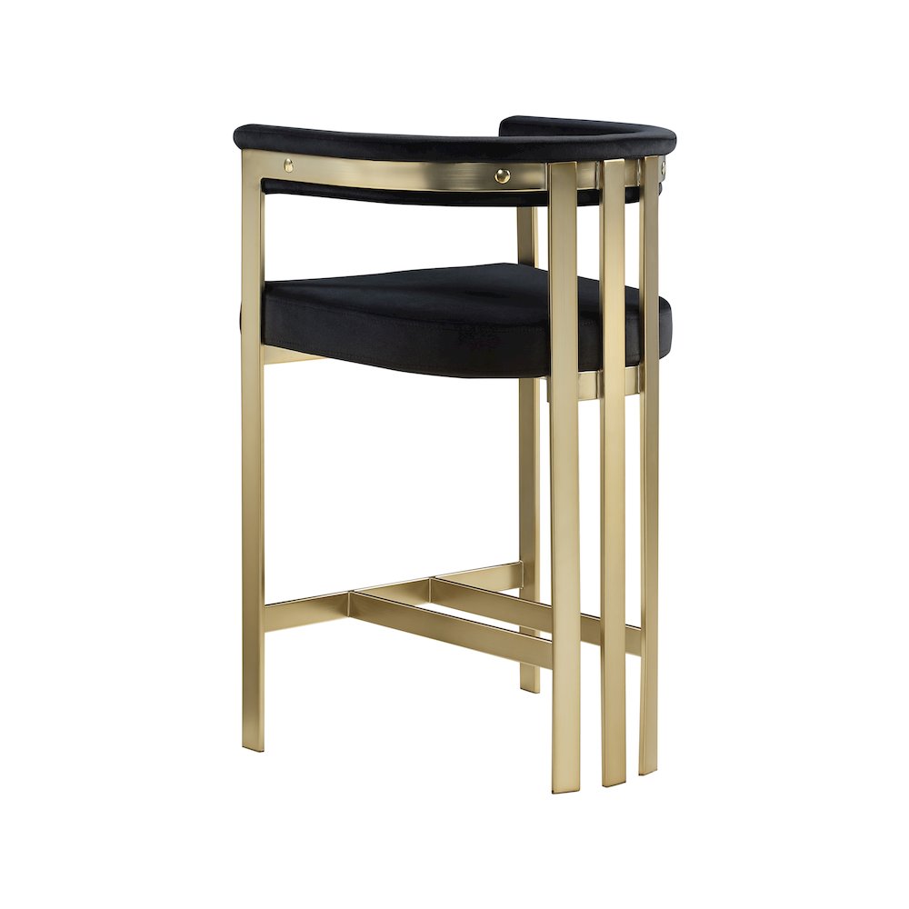 Marcello Black Velvet Counter Stool, Set of 2. Picture 2