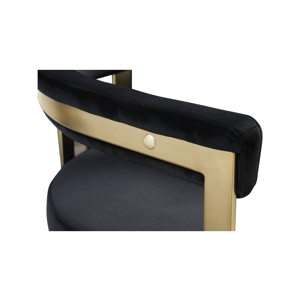 Marcello Black Velvet Counter Stool, Set of 2. Picture 4