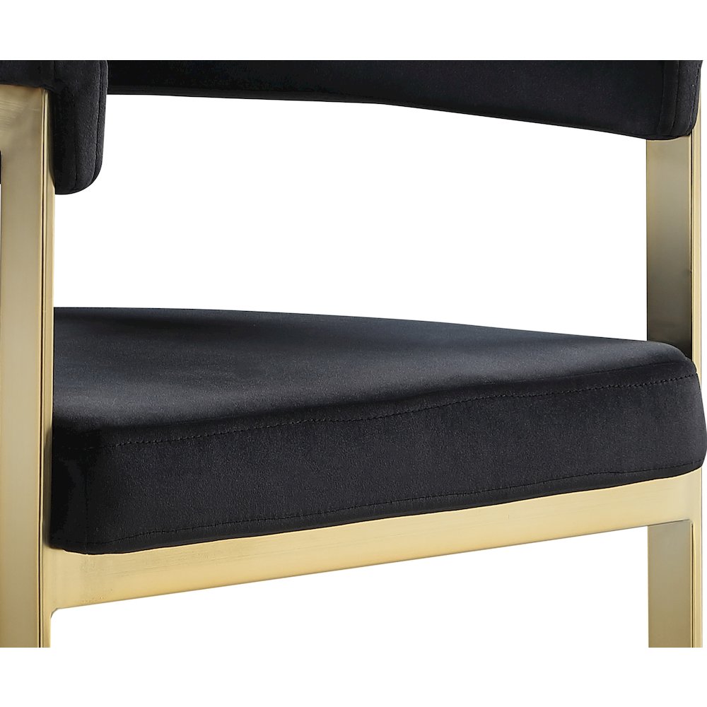Marcello Black Velvet Counter Stool, Set of 2. Picture 5