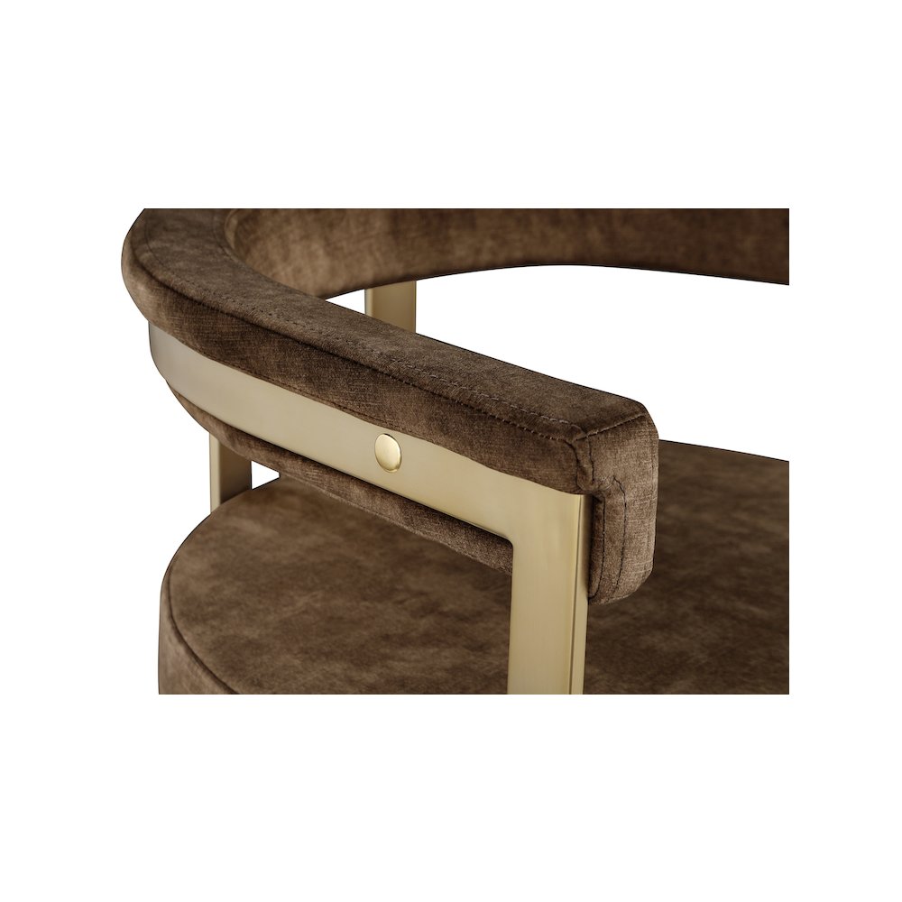 Marcello Brown Velvet Counter Stool, Set of 2. Picture 4