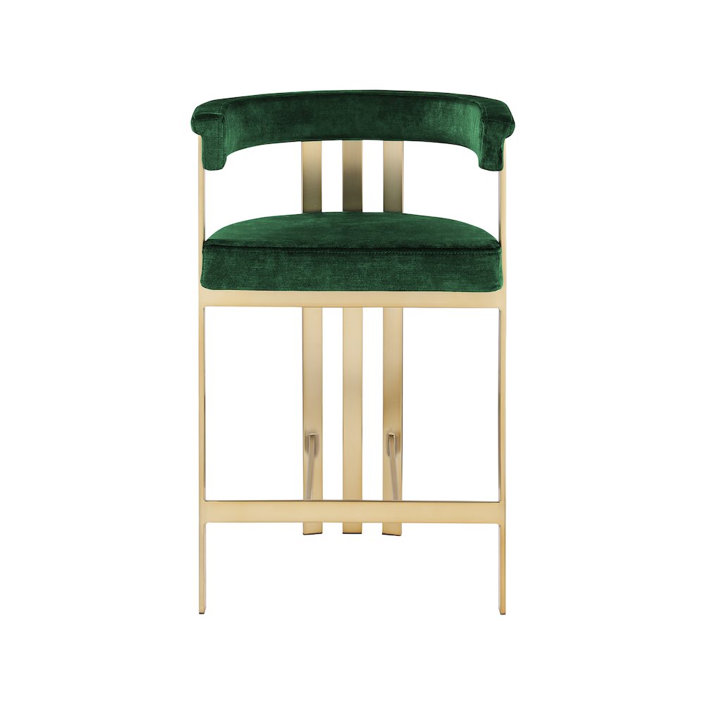 Marcello Green Velvet Counter Stool, Set of 2. Picture 3
