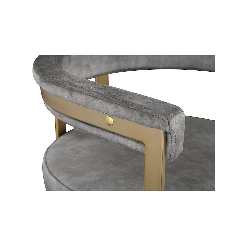 Marcello Grey Velvet Counter Stool, Set of 2. Picture 4