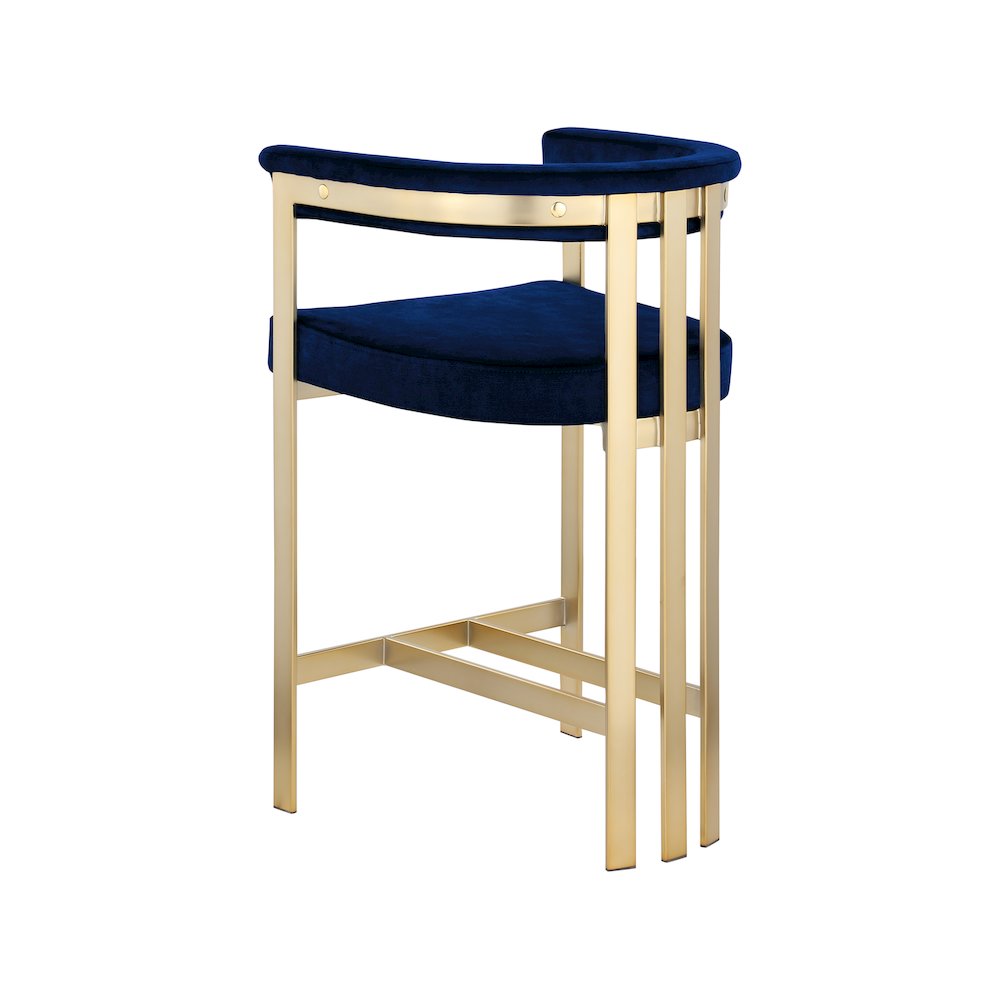 Marcello Navy Velvet Counter Stool, Set of 2. Picture 2