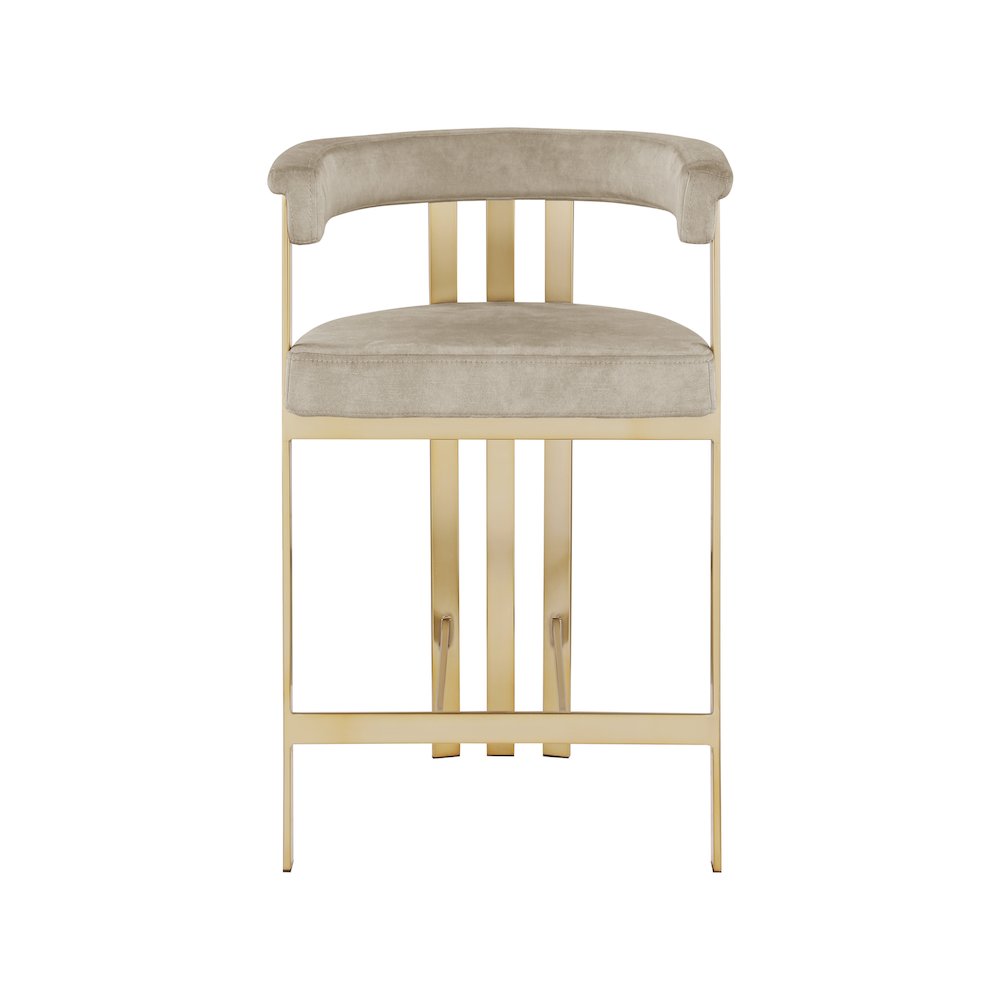Marcello Stone Colored Velvet Counter Stool, Set of 2. Picture 3