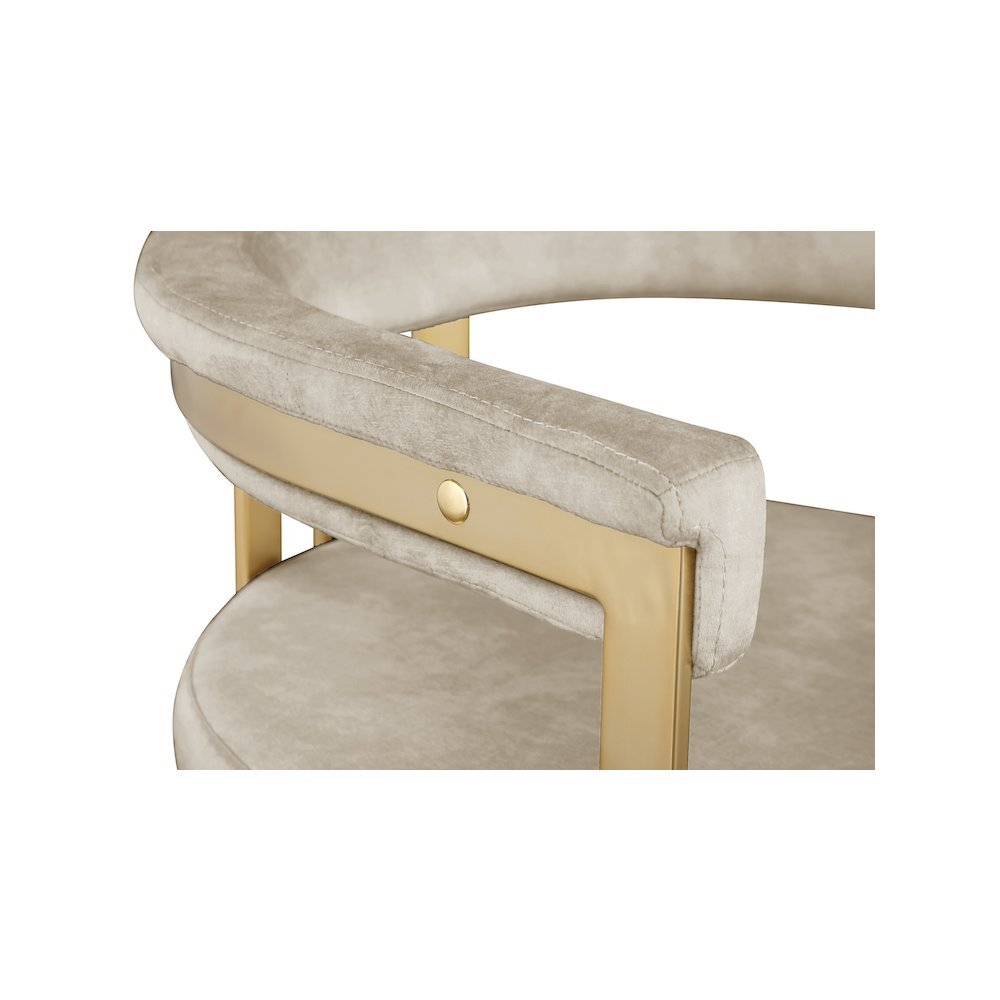Marcello Stone Colored Velvet Counter Stool, Set of 2. Picture 4