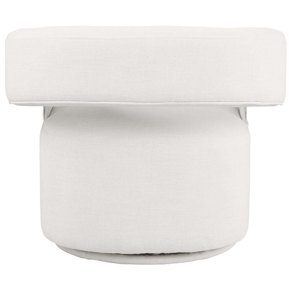 Niya Cream Linen Textured Fabric Swivel Accent Chair. Picture 2