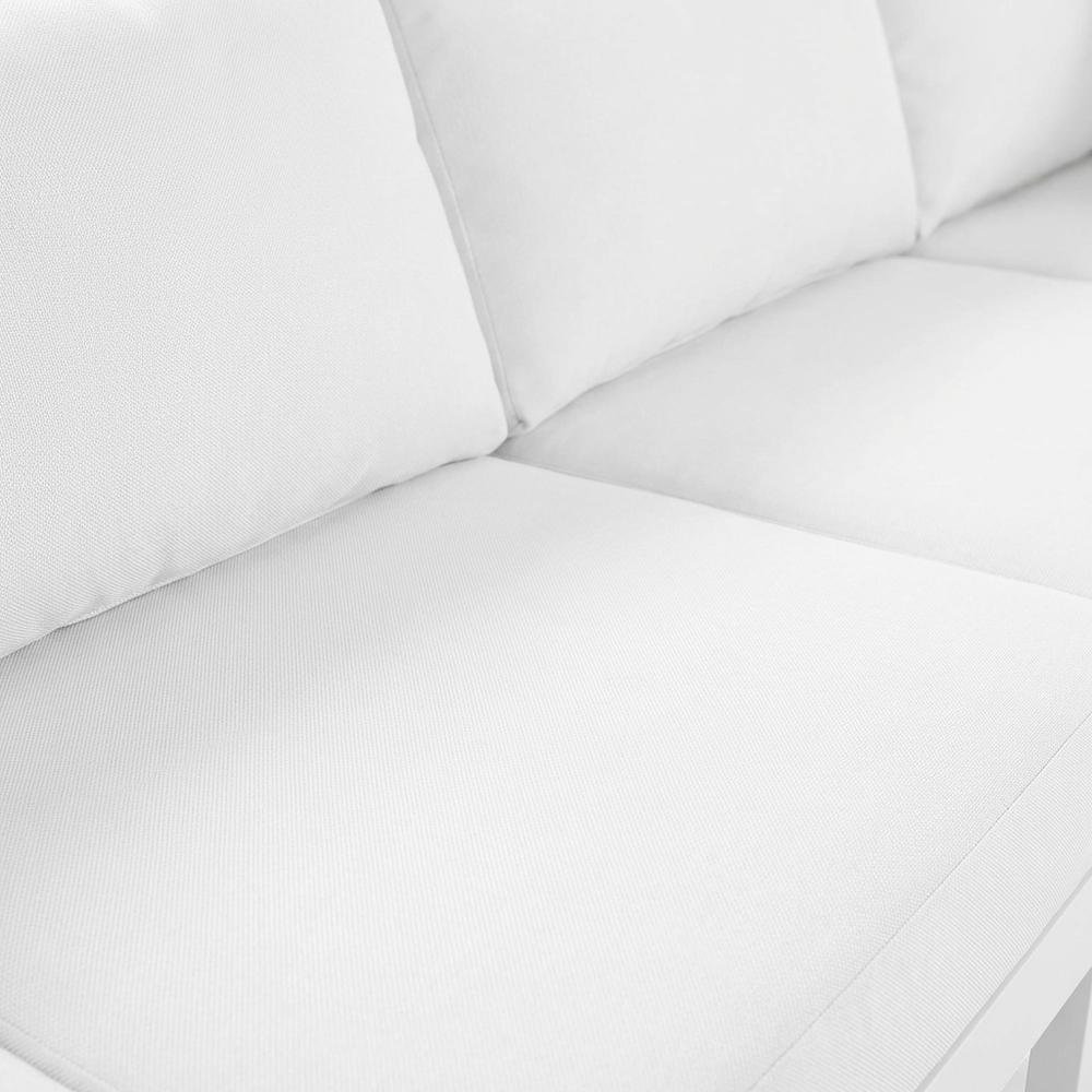 White Fabric Outdoor Patio Modular Sectional With Contemporary Style. Picture 5